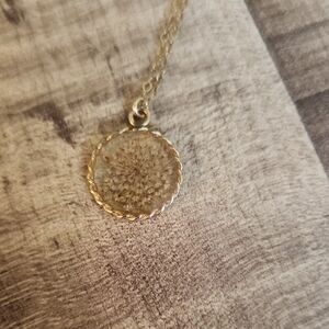 Gold Dandelion Pendant Necklace